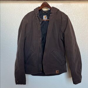 Carhartt Men's Dark Brown Hooded Jacket